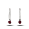White Gold Earrings With Ruby