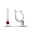 White Gold Earrings With Ruby