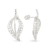 Jasmine Leaf  White Gold Earrings