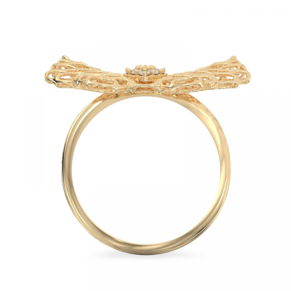Yellow Gold  Ring Butterfly