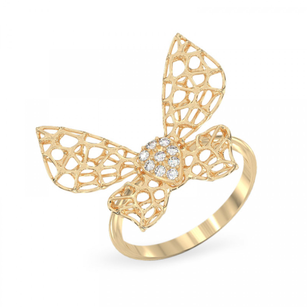 Yellow Gold  Ring Butterfly