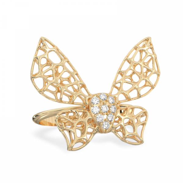 Yellow Gold  Ring Butterfly