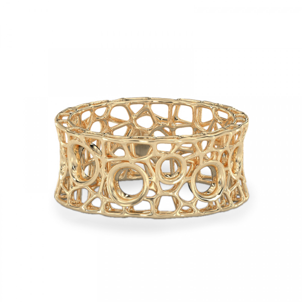 Кольцо «Коралловые пузыри»  из  желтого золота