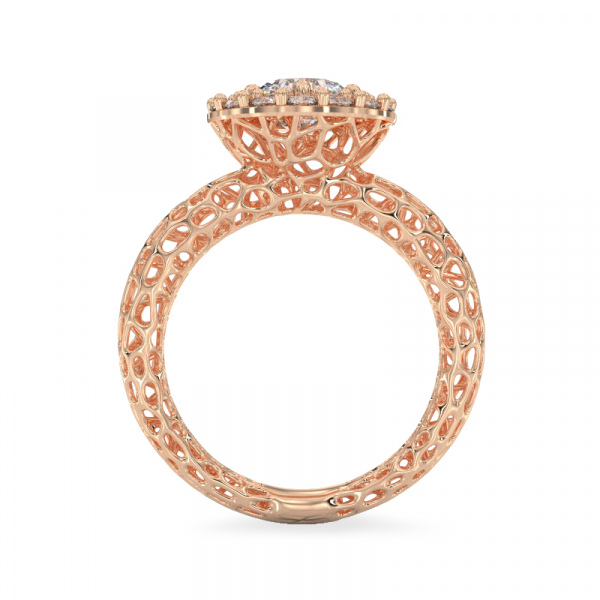 Shining Coral Rose Gold Ring