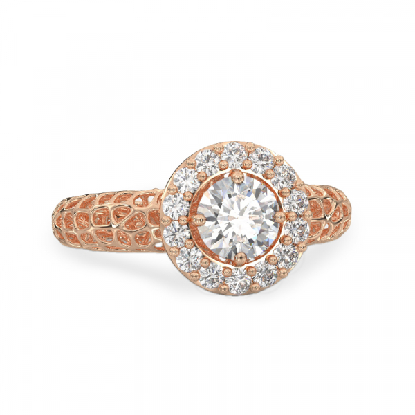 Shining Coral Rose Gold Ring