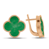 Gold Earrings With Jade