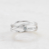 White Silver Ring With Diamond