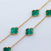 Gold Plated Silver Necklace With Malachite