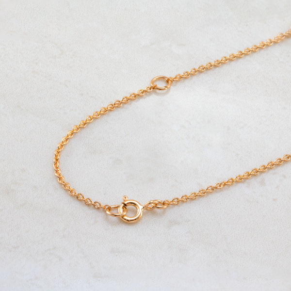 Gold Necklace Mini Clover With Onyx