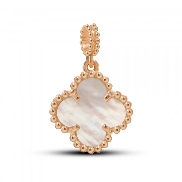  Золотой кулон Mini Clover c перламутром