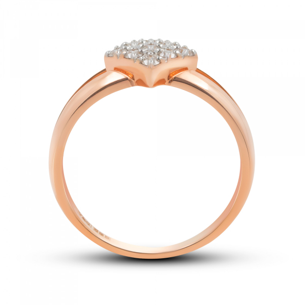 Gold Ring Rhombus With Diamonds