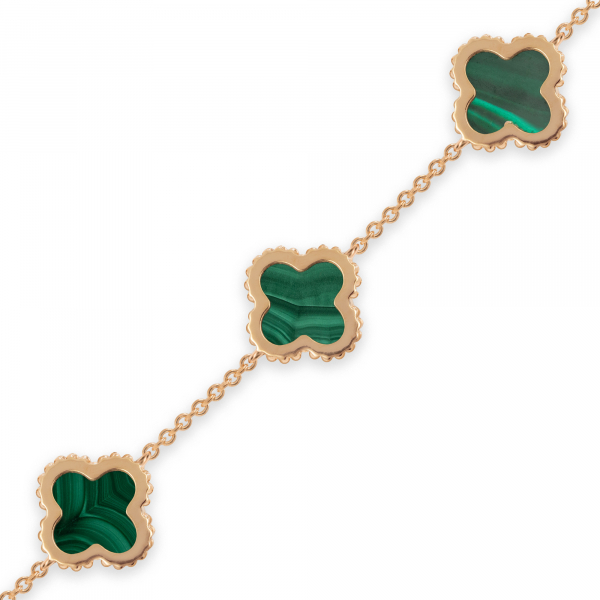 Bracelet Clover Mini  With Malachite