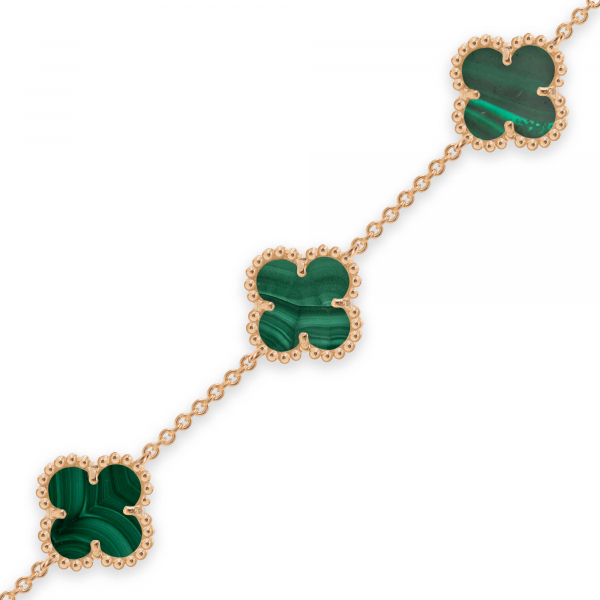 Bracelet Clover Mini  With Malachite