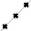 Silver Bracelet Clover Mini With Onyx