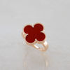 Gold Plated Ring Clover With  Сarnelian