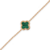 Bracelet Clover Mini  With Malachite