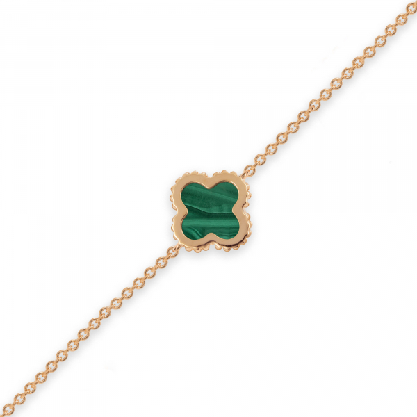Bracelet Clover Mini  With Malachite