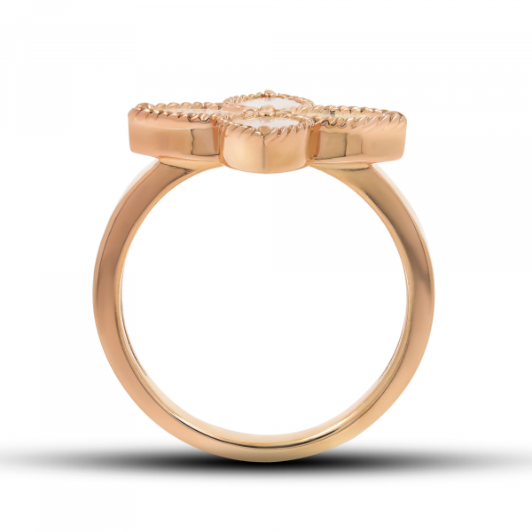 Gold Plated Ring White Lily Flower