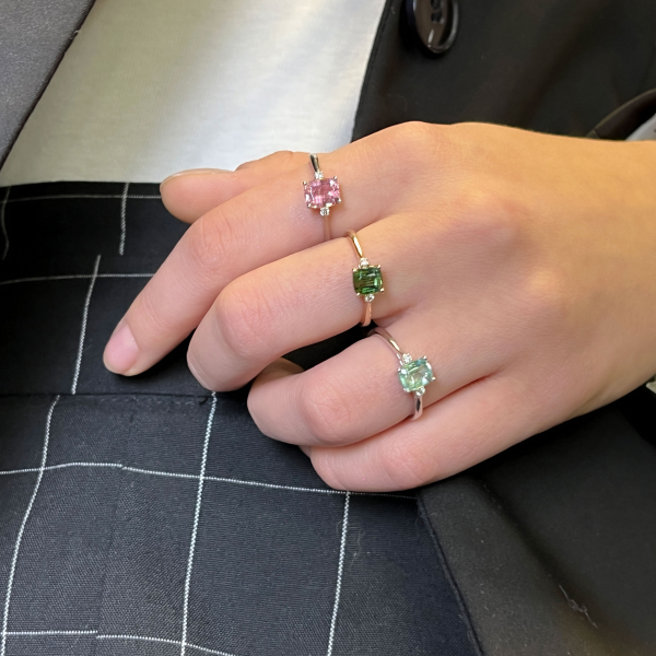 White Gold Ring With Tourmaline