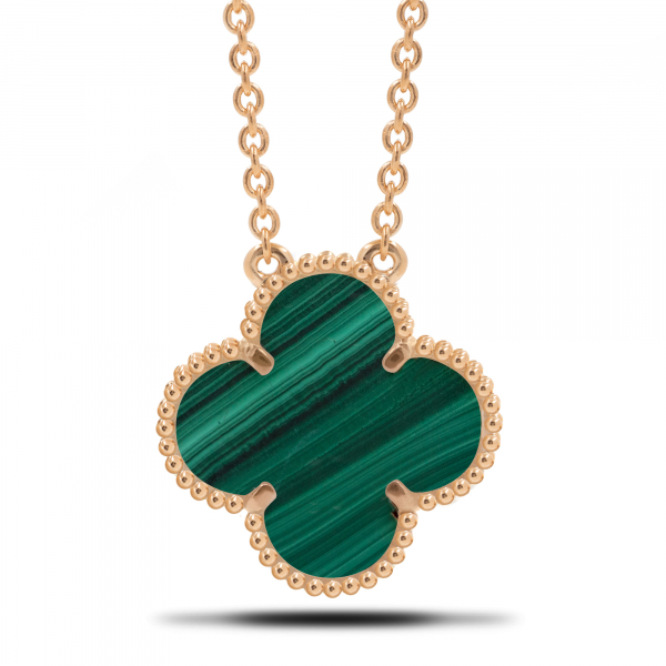 Gold Necklace With Malachite