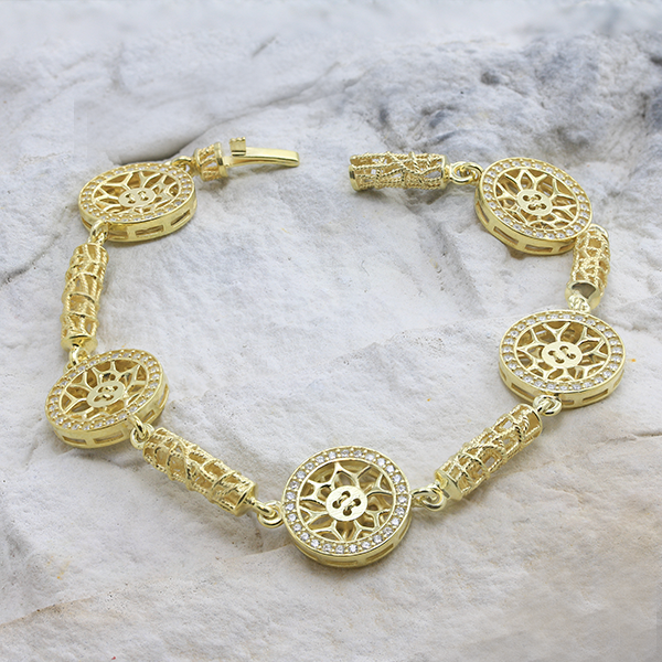 Bracelet With  Cubic Zirkonia  Buttons