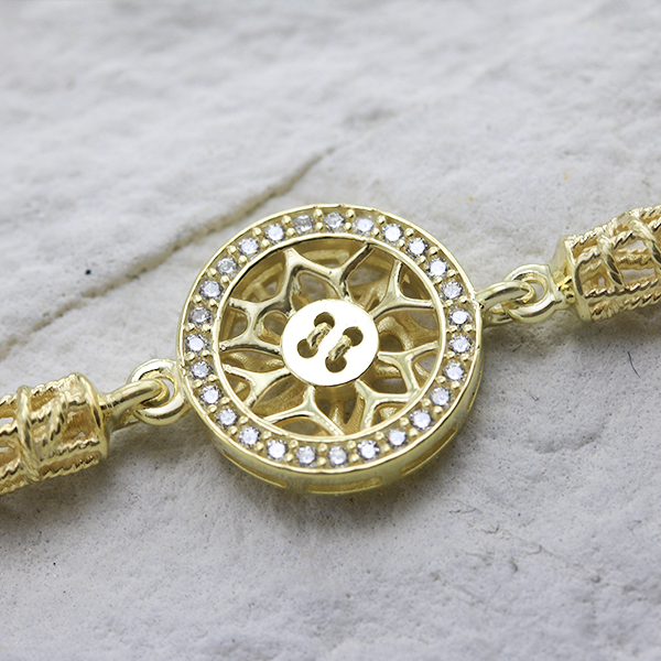 Bracelet With  Cubic Zirkonia  Buttons