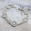 Silver Bracelet With  Cubic Zirkonia  Buttons