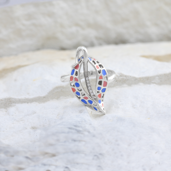 Silver Ring Lilac Leaf