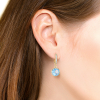 Yellow Gold Earring With Round Topaz