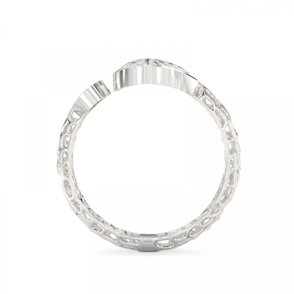 Two Hearts White Gold Ring